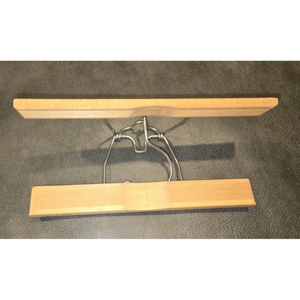 Lot Of 3 Vintage Wood Pant Skirt Clothes Hangers Made In Taiwan
